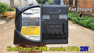 Hitachi Charger UC18YML conversion 110V to 220V