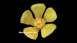 White Radish Yellow Flower | Beginners Lesson 216 | Mutita Art Of Fruit & Vegetable Carving Videos