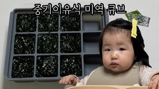 중기이유식 | 미역큐브 | 토핑이유식 | 아기먹방