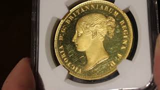 英国-Great Britain. ウナとライオン図. Una and the Lion. 5ポンド金貨. 5Pounds Gold. NGC PR63+ ULTRA CAMEO. 1839