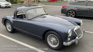 1958 MGA 1500 COUPE. MIDNIGHT BLUE METALLIC, NAVY BLUE LEATHER TRIM.