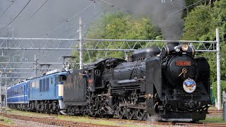 【SL/EL】上越線 2023.8.13 D51 498+EF64 1053【重連】+12系×5「SLレぐんまみなかみ」 水上駅発 8732レ