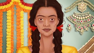 Traditional INDIAN BRIDAL Makeup Animation | Indian Girl beauty transformation | ASMR Treatment