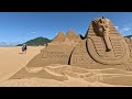 navigate through giant disney sand castles 4k fulong beach tw