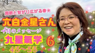 六白金星さんの4月！【占い】九星氣学メッセージ　2023年4月5日から5月5日の運勢！今月は中心のお部屋で、周囲と優しく柔軟に繋がって、八方広がりへ！