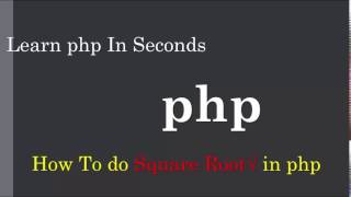 PHP||How To Make A Square Root In Php