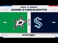 NHL Game 3 Highlights | Stars vs. Kraken - May 7, 2023