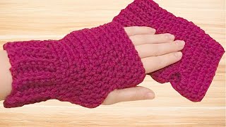 Simple Crochet Fingerless Gloves | DIY Crochet Gloves