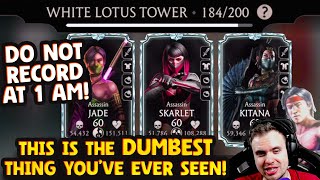 MK Mobile. I Beat Fatal White Lotus Tower 184 THE DUMBEST Way Possible...