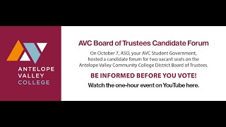 Associated Students Organizations Forum for AVC Board of Tru