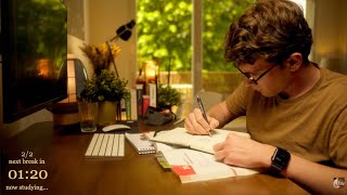 4-HOUR | Study With Me | One break, No music, Deep work