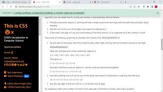 Credit card validation using Luhn's Algorithm implemented by a program in C