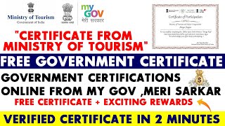 Free Government Certificate in 2 minutes | Government Certifications Online | My Gov | MHRD