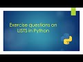 NCERT Exercise questions on Lists in Python | Unit-2 | term-2 | Class -11th CBSE Computer Science