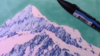 How to Draw a Snowy Mountaintop: The 3-Marker Method!