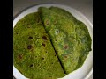 spinach paratha palak paratha