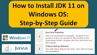 How to Install JDK 11 on Windows OS: Step-by-Step Guide | Java JDK 11 Installation on Windows 11
