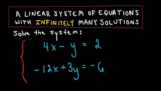 Linear System of Equations with Infinitely Many Solutions Linear System of Equations with Infinitely Many Solutions