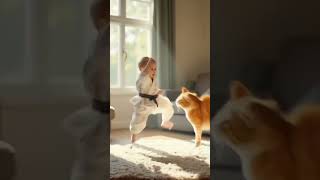 Cute kung-fu baby #funny #baby #cutebaby #cute #comedy #tinycreation #catvideos #yellowcat #cartoon