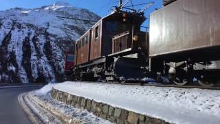 RhB Steam snow plow on the Bernina line - RhB Dampfschneeschleuder auf der Berninabahn