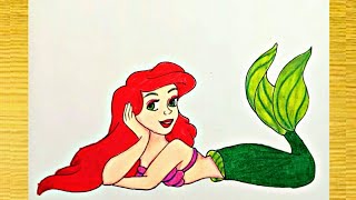 How to Draw Ariel from The Little Mermaid | Disney Princess | Princess Drawing