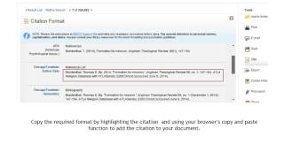 Laidlaw College Library: Citing Articles in EBSCO Databases Library tutorial