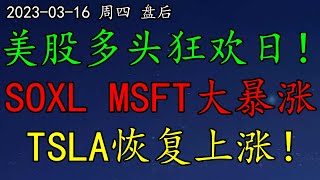 美股多头狂欢日！SOXL、MSFT大暴涨！TSLA恢复上涨！SP500、NAS100、黄金、原油、QUBT、FSLY、AMD、SNAP、RBLX、NVDA、COIN、ROKU、TSM、OPEN