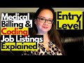 ENTRY LEVEL MEDICAL BILLING AND CODING JOB LISTINGS EXPLAINED | MEDICAL CODING WITH BLEU