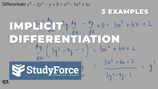 Implicit Differentiation Examples (Part 1)