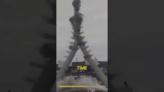 Massive Smokestack Collapse: Watch Intense Explosion \u0026 Chaos Unfold