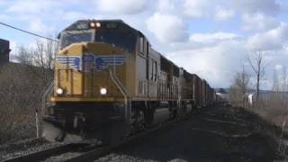 (HD) Union Pacific 4150 freight Salem,Oregon