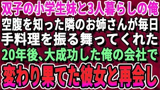 【感動する話】訳あって双子の小学生妹と3人暮らしの高校生の俺。事情を知った隣のお姉さんが毎日手料理を振る舞ってくれた。20年後、起業し大成功した俺の会社で変わり果てた彼女と再開した…