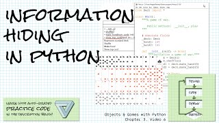 Information hiding in Python; Practice link! Objects & Games with Python Chapter 3 Video 6