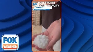 Hailstorm Unleashes Fury On Texas Suburb As Massive Hailstones Pelt Swimming Pool