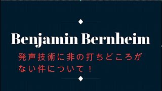 現代を代表する若手テノール歌手Benjamin Bernheimの歌唱分析