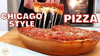 The BEST Deep Dish PIZZA Recipe From Chicago | GIORDANOS | Homemade RECIPE | Wha