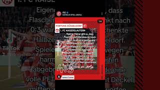 Fortuna Düsseldorf Kaiserslautern Flaschenwurf #2bundesliga #unsportlich #spielabbruch #betze