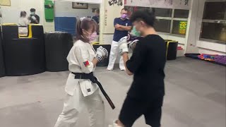 Random Dude Challenges Kyokushin Girl