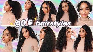 90's/00 EASY CURLY HAIRSTYLES ! (no braiding)✨