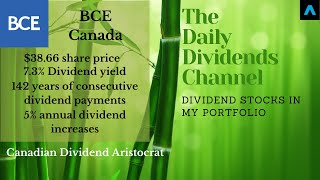 BCE stock Canadian Dividend Aristocrat 7.3% dividend yield. Bell Canada Enterprises stock