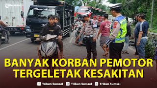 🔴Angkutan Umum Terbalik Imbas Laka Beruntun di Tutugan Leles Garut, Pemotor Terkapar