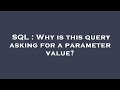SQL : Why is this query asking for a parameter value?
