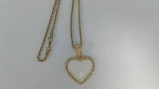 Lancoda Sublimation Heart Gold Crystal Necklace