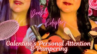 ASMR Galentine's DOUBLE Roleplay Personal Attention, Layered Sounds,Hair Brushing,Skincare for Sleep