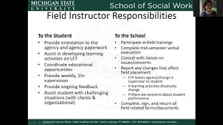 MSU School of Social Work Field Instructor Orientation