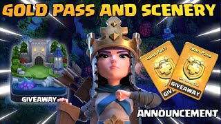 CLASH OF CLANS GOLD PASS AND SCENERY GIVEAWAY ANNOUNCEMENT|CLASH OF CLANS |GOLD PASS GIVEAWAY