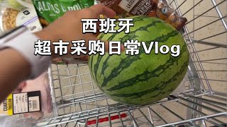 西班牙超市买货采购日常vlog，40几欧元买了整车食品！