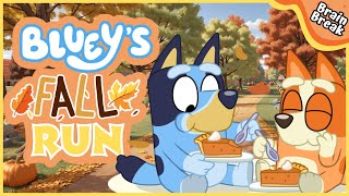 Bluey's Fall Chase | Brain Break | Brain Breaks for kids | Bluey Run | Kids exercise | Yoga For Kids