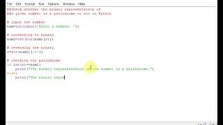 Check whether the binary representation ofa given number is a palindrome or not in Python