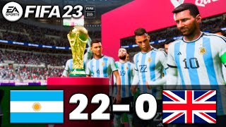 FIFA 23 - ARGENTINA 22-0 ENGLAND | FIFA WORLD CUP FINAL 2022 QATAR | FIFA 23 PC - FIFA 23 PS5